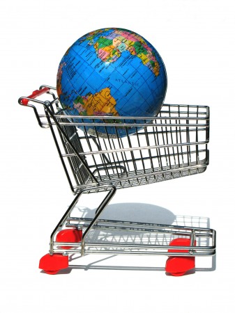 Globe in a shopping cart